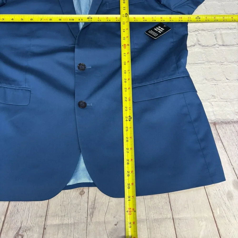 NWT Express Men Blazer Jacket Size 46L 46 Long Extra Slim Blue C085 -25